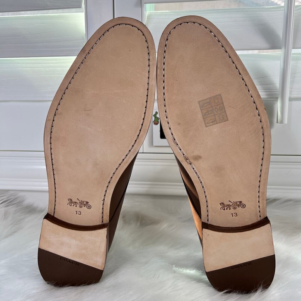 New Men’s Classic Coach Plain-Toe Derby Leather Oxfords Size 13 - Picture 8 of 8